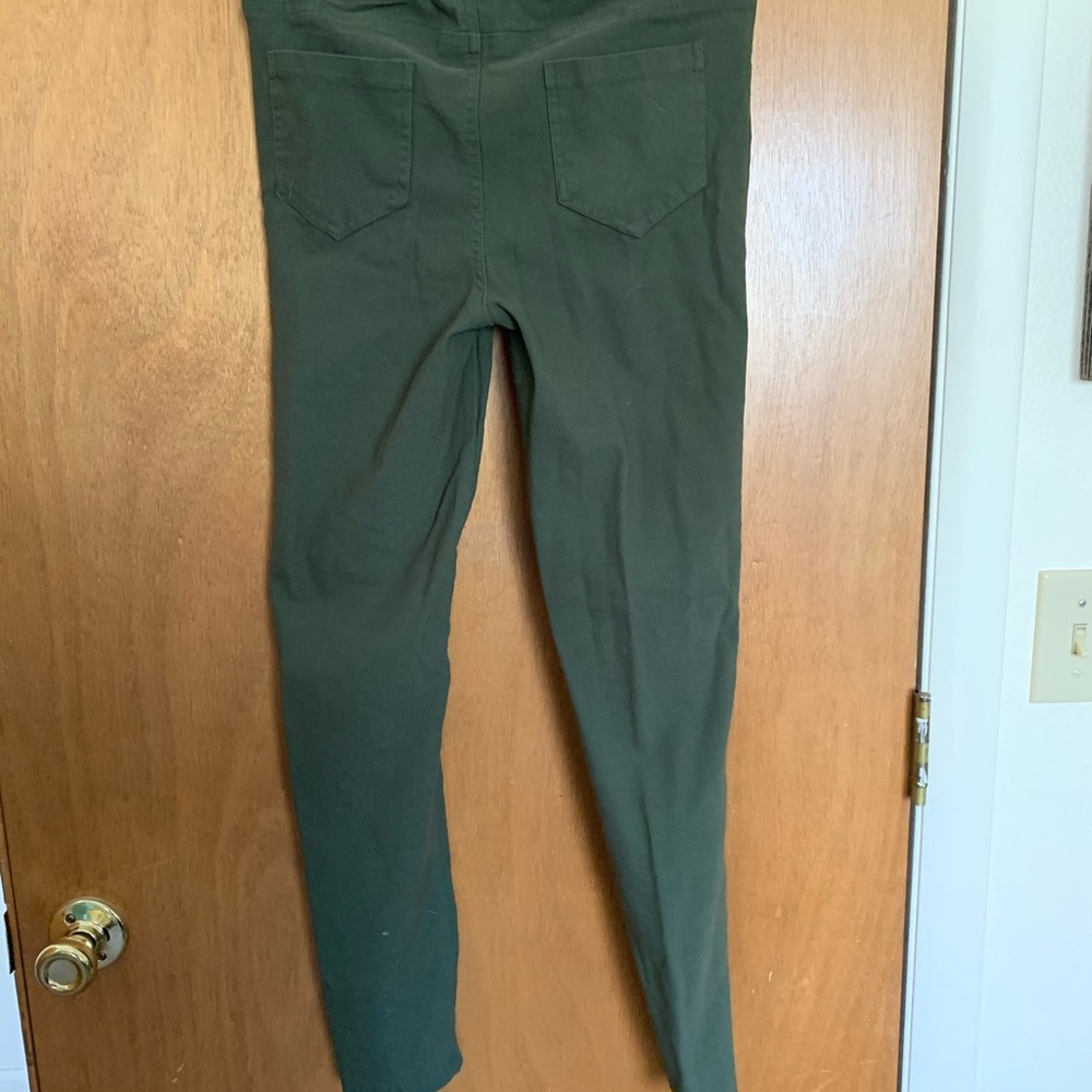 Army green moto jeggings